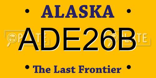 ADE26B Alaska License Plate