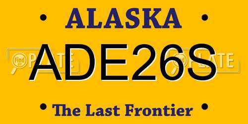 ADE26S Alaska License Plate