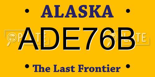 ADE76B Alaska License Plate