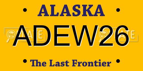ADEW26 Alaska License Plate