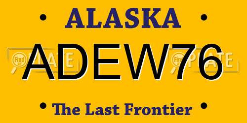 ADEW76 Alaska License Plate