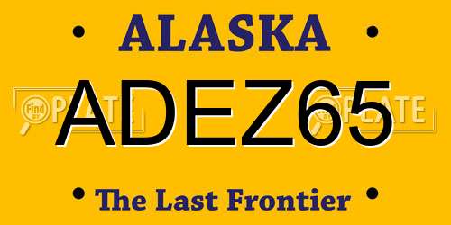 ADEZ65 Alaska License Plate