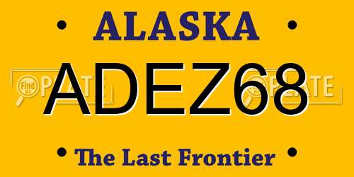 ADEZ68 Alaska License Plate