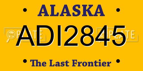 ADI2845 Alaska License Plate