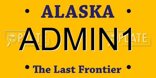 ADMIN1 Alaska License Plate