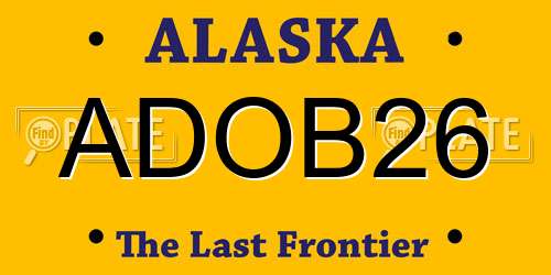 ADOB26 Alaska License Plate