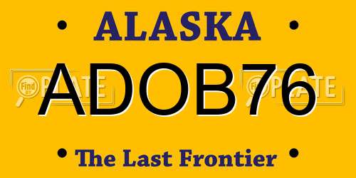 ADOB76 Alaska License Plate