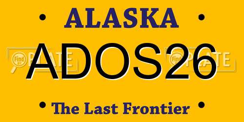 ADOS26 Alaska License Plate