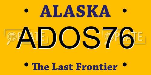 ADOS76 Alaska License Plate