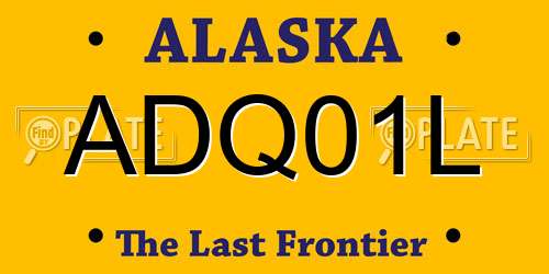 ADQ01L Alaska License Plate