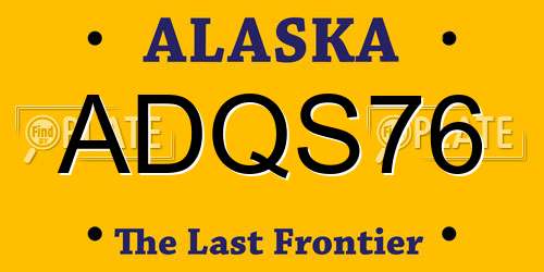 ADQS76 Alaska License Plate