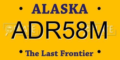 ADR58M Alaska License Plate