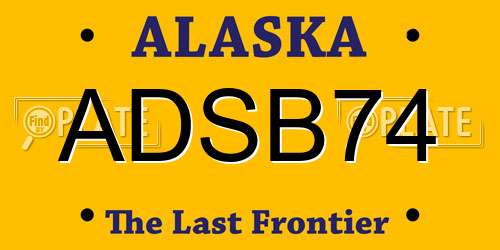 ADSB74 Alaska License Plate