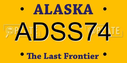 ADSS74 Alaska License Plate