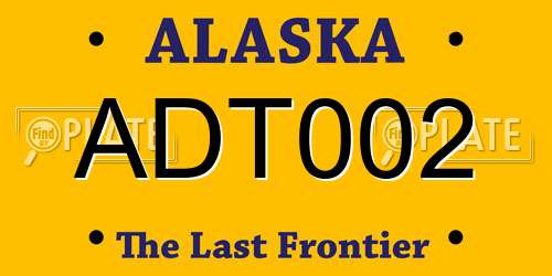 ADT002 Alaska License Plate