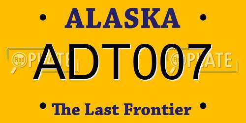 ADT007 Alaska License Plate