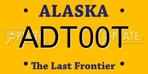 ADT00T Alaska License Plate