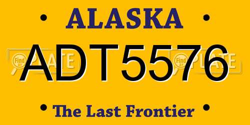 ADT5576 Alaska License Plate