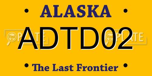 ADTD02 Alaska License Plate