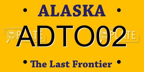 ADTO02 Alaska License Plate
