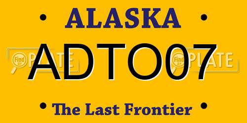 ADTO07 Alaska License Plate