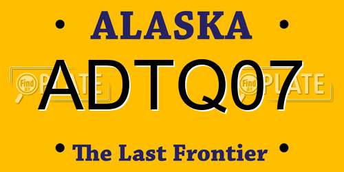 ADTQ07 Alaska License Plate
