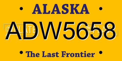 ADW5658 Alaska License Plate