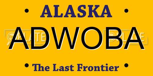 ADWOBA Alaska License Plate