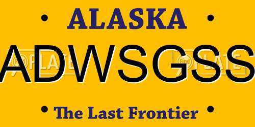 ADWSGSS Alaska License Plate