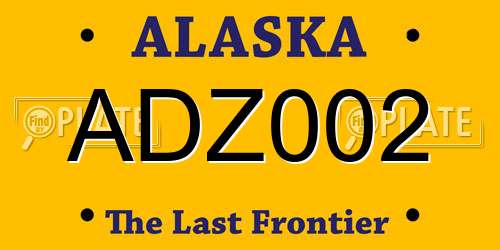 ADZ002 Alaska License Plate