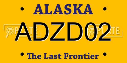 ADZD02 Alaska License Plate