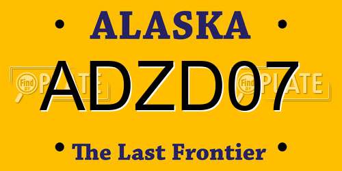 ADZD07 Alaska License Plate