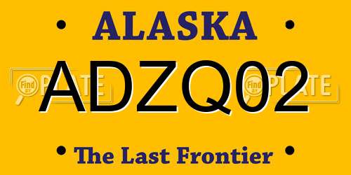 ADZQ02 Alaska License Plate