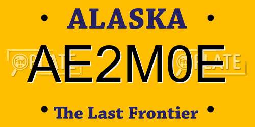 AE2M0E Alaska License Plate