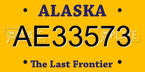 AE33573 Alaska License Plate