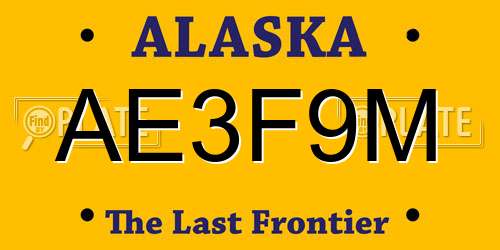 AE3F9M Alaska License Plate