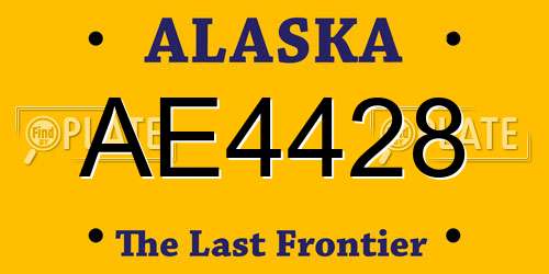 AE4428 Alaska License Plate