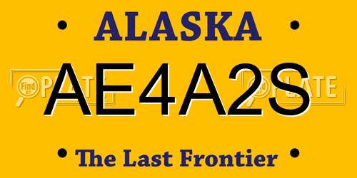 AE4A2S Alaska License Plate