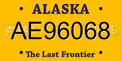 AE96068 Alaska License Plate