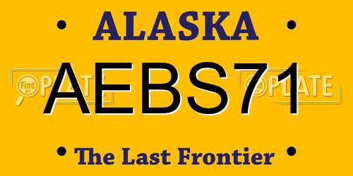 AEBS71 Alaska License Plate