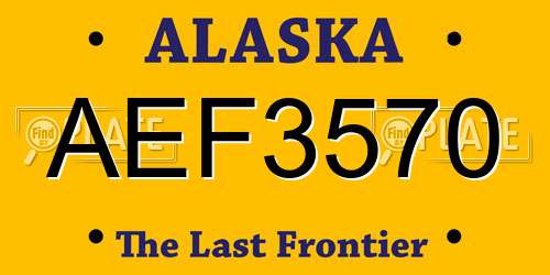AEF3570 Alaska License Plate