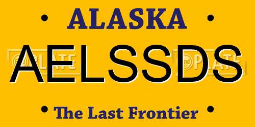 AELSSDS Alaska License Plate