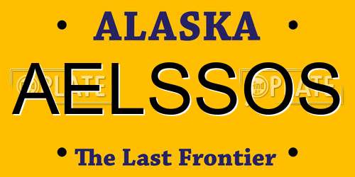 AELSSOS Alaska License Plate