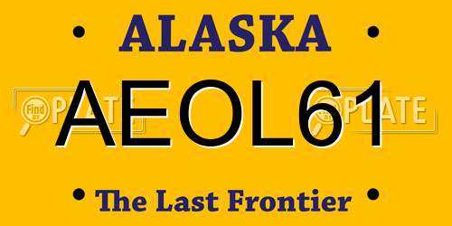 AEOL61 Alaska License Plate