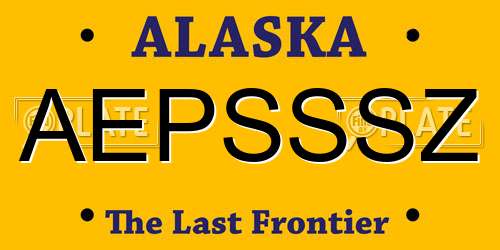 AEPSSSZ Alaska License Plate