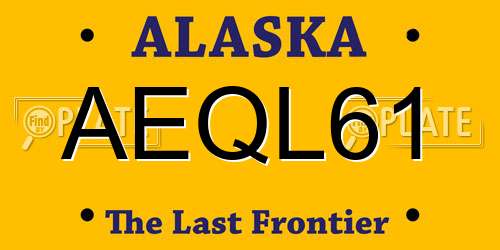 AEQL61 Alaska License Plate