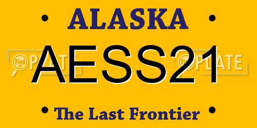 AESS21 Alaska License Plate