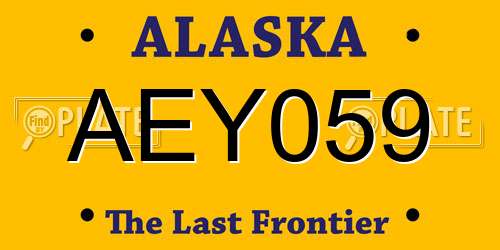 AEY059 Alaska License Plate