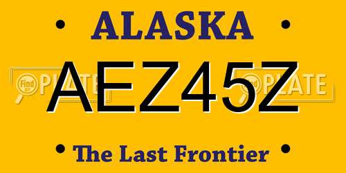 AEZ45Z Alaska License Plate