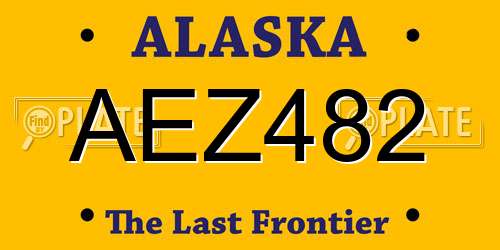 AEZ482 Alaska License Plate